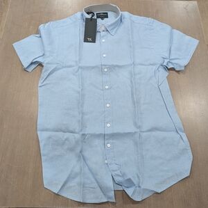 Men's Rodd & Gunn "Grey Lynn" Linen Short Sleeve Button-Up Shirt Sky Blue